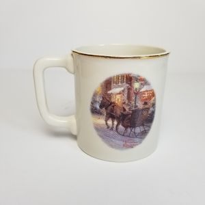 VINTAGE 2000 THOMAS KINKADE VILLAGE CHRISTMAS MUG